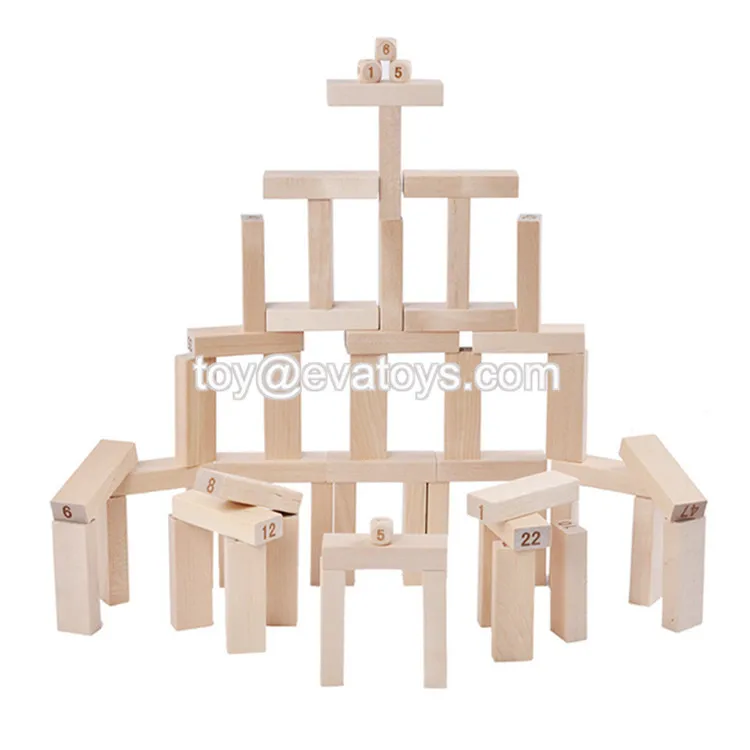 Best Sale 51 Pcs Building Toys Wooden Educational Play Blocks For