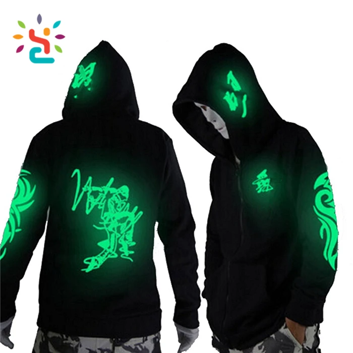 Glow In The Dark Skeleton Hoodie Easy Halloween Custom Black Solid