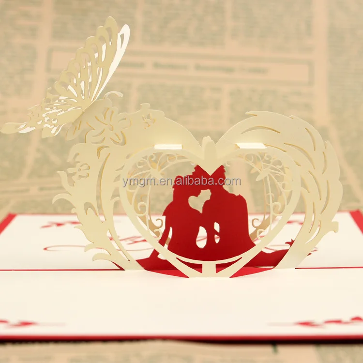 Tarjetas 3d diseño regalo de san valentin 350g arte de papel de ...