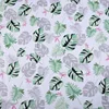 Green leaves pattern digital printed in stock Egyptian linen shirting fabric