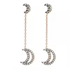 LYE0263 2019 new mold moon long cross chain brass dangle earring