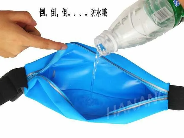 Sporting waist bag for iphone 6 plus Waterproof seal fit different sizes mobile phone with zipper