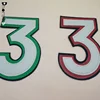New Design 3D Digitizing Patches many colors Number Patch