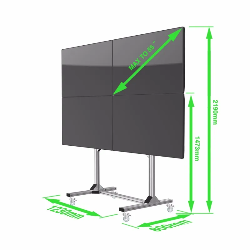 New Heavy Duty Mobile Led Tv Wall Mount Stand For 4 Screens - Buy Heavy