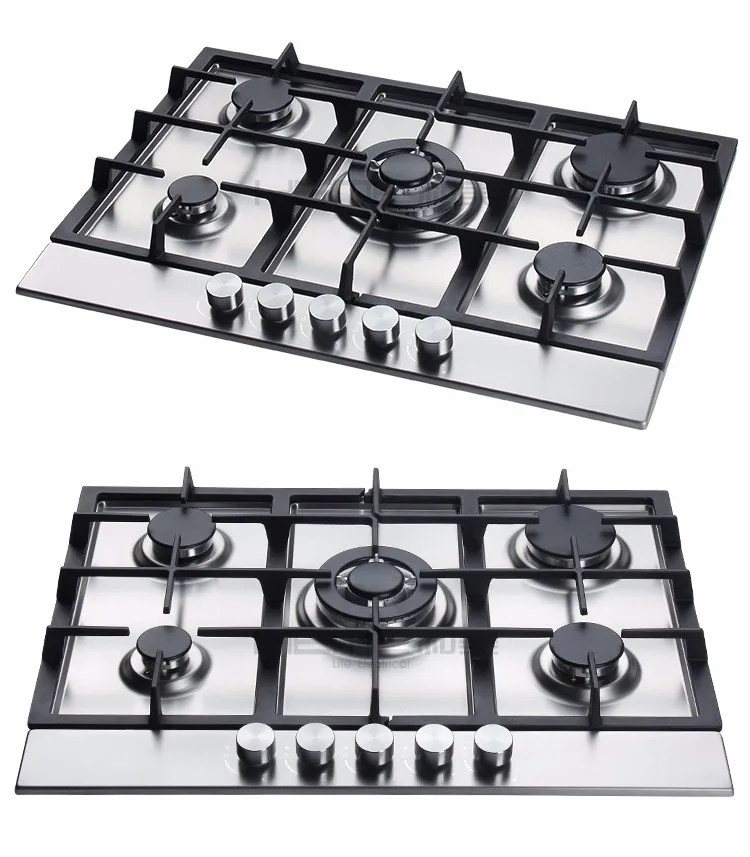 Cooking Appliances Counter Top Built In Gas Stove 5 Burners Stainless