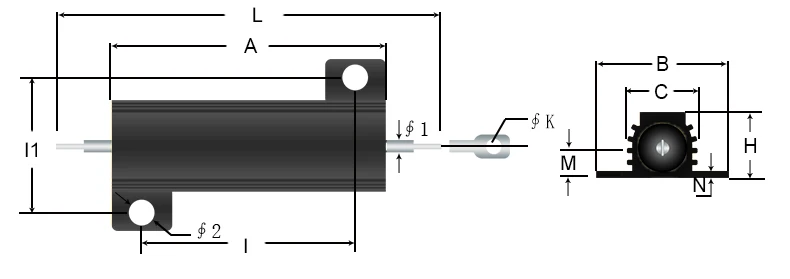 factory cheap price 50 ohm 250w resistor 50w black aluminum resistor
