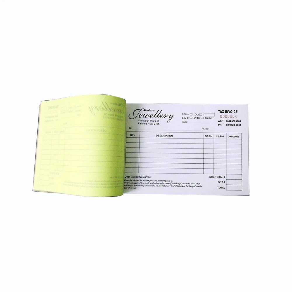 Custom Carbonless Duplicate Paper Invoice Form Printing Buy Invoice