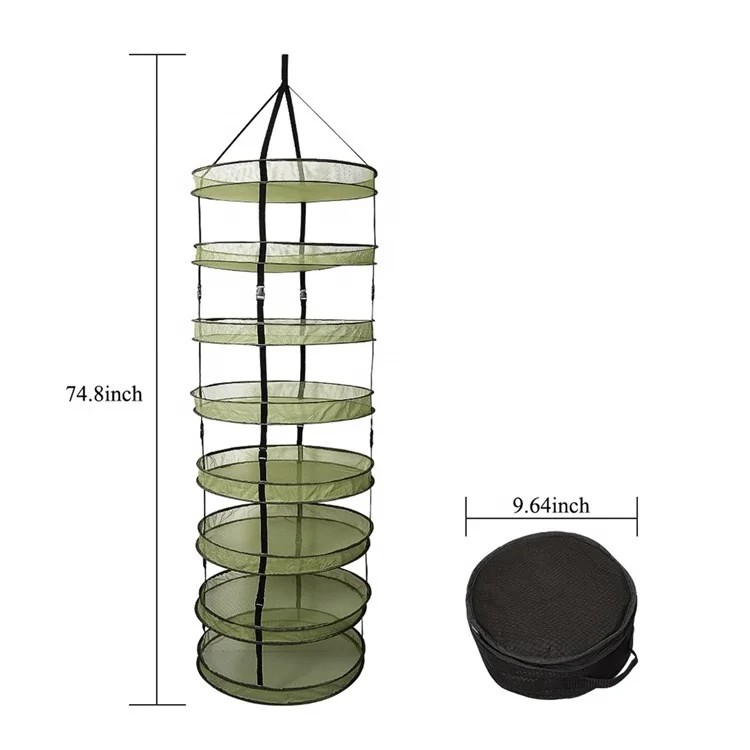 Greenhouse Collapsible Dry Net Grow Tent Hanging Round Mesh Herb Drying