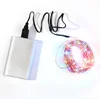 Portable USB LED Christmas copper wire string light used with power bank