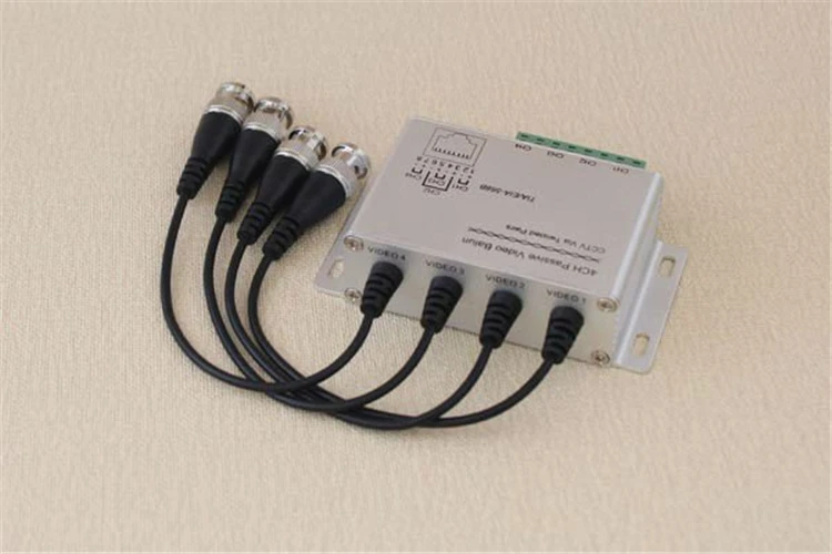 4 channel male BNC passive twisted-pair video balun for cctv system