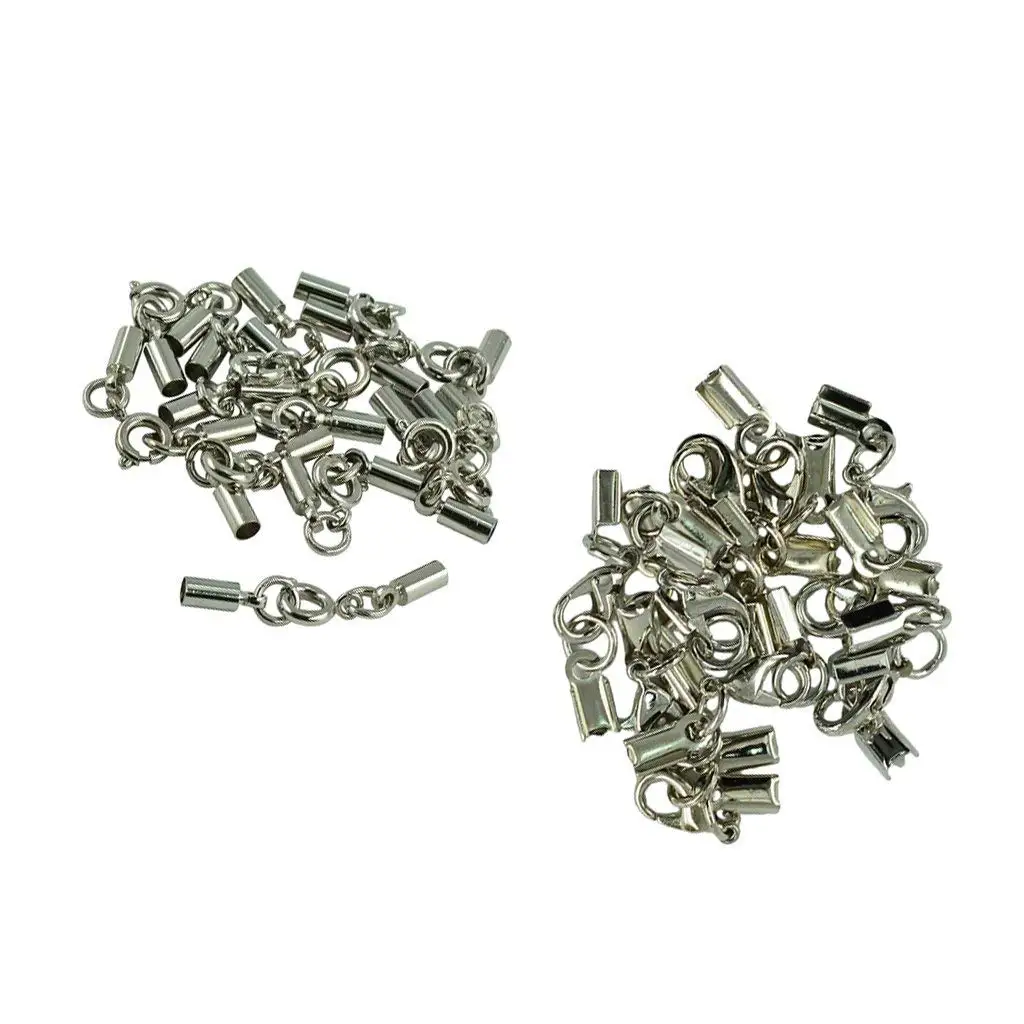AKOAK 1000 Pcs Necklace//Cord Crimp End Tips Jewelry Caps Beads W//Loop 6 x 3mm fit 2-2.5mm cord