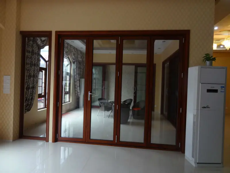American front house style safety glass aluminium exterior bifold door
