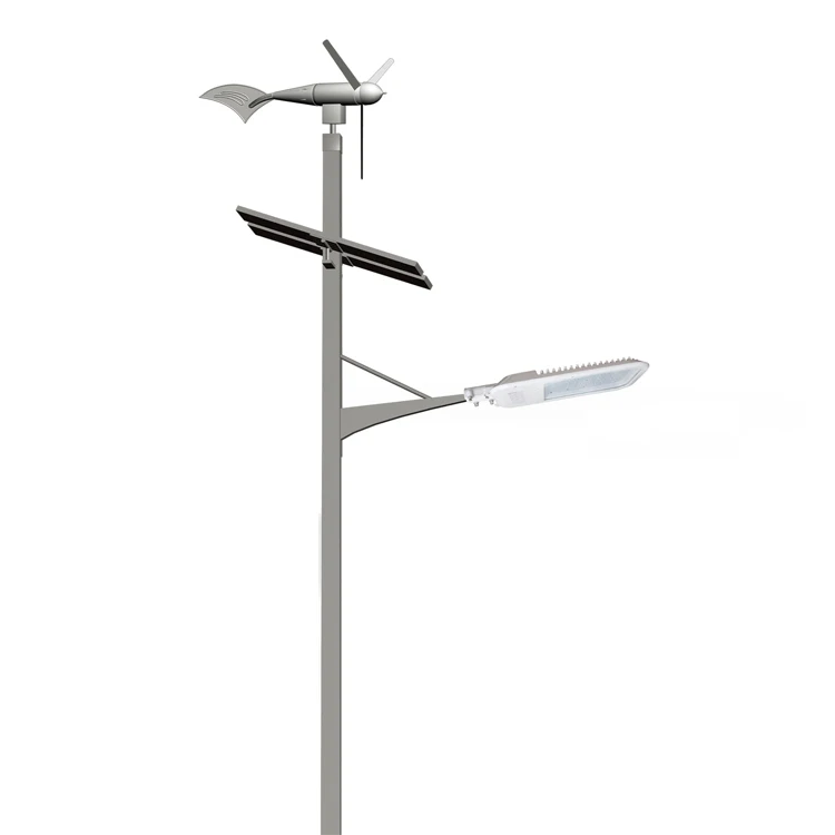 Turbine Wind Solar Hybrid Street Light 60w Solar Street Light Twin Lamps 40W Led Street Light