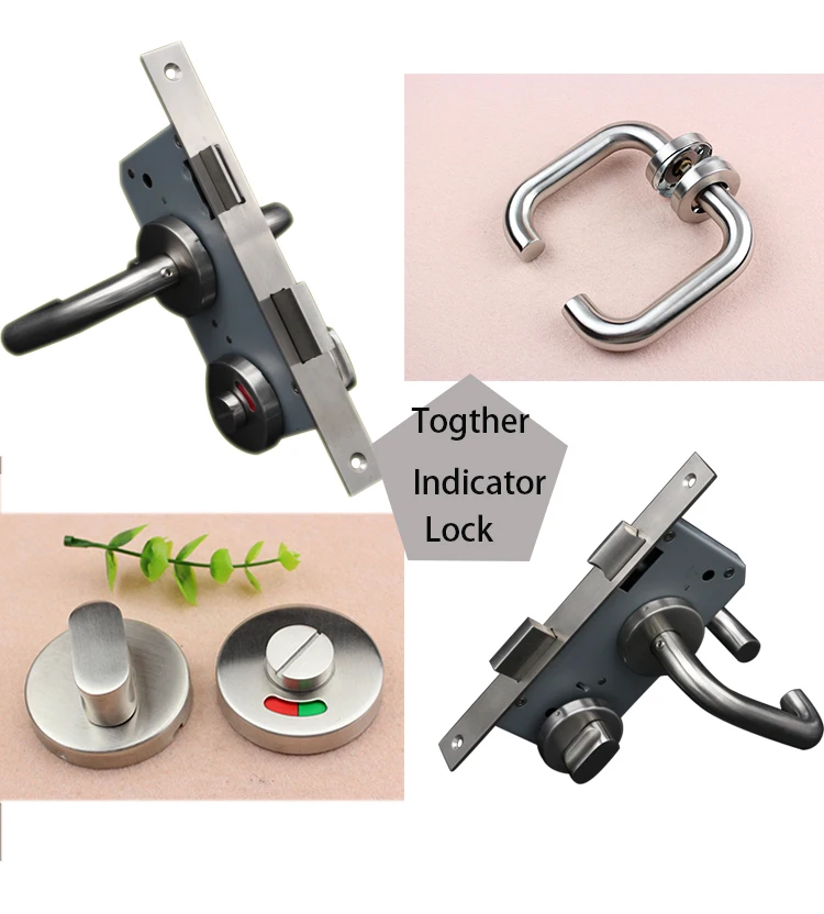 High Security Privacy Toilet Door Lock Set With Indictor And Green & Red Turn Plate For Toilet