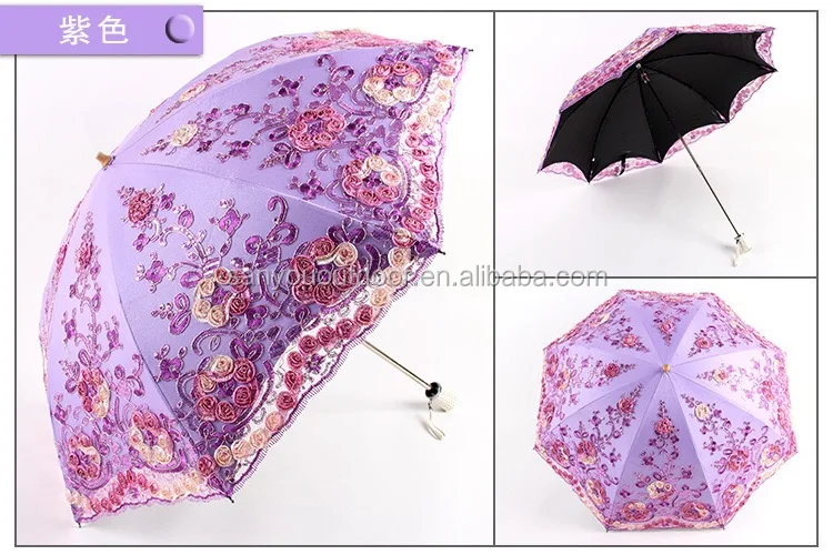 Royal Noble Opera Luxury Embroidery Lace Umbrella Parasol Double Layer ...