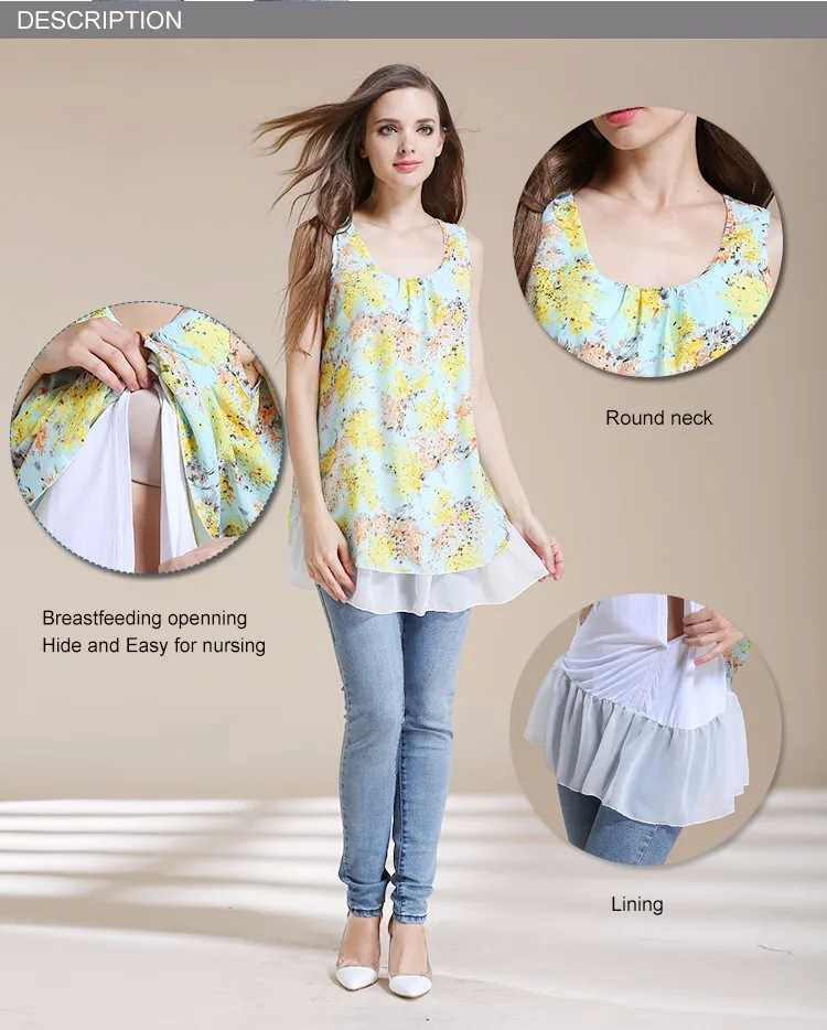 Wholesale Fashion In Stock Maternity Clothes Lactation Nursing Tops