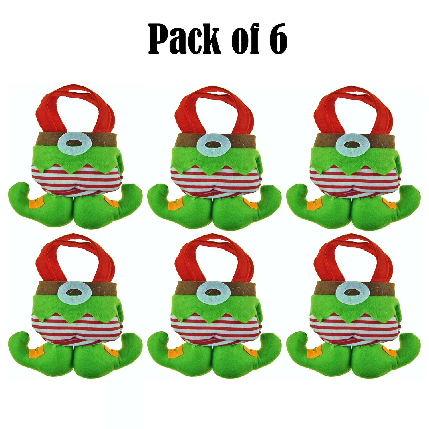 Ivenf #CYBER MONDAY SPECIAL OFFER# Felt 3D Little Elf Christmas Gift & Treat Bags Wrap Christmas Tree Decoration