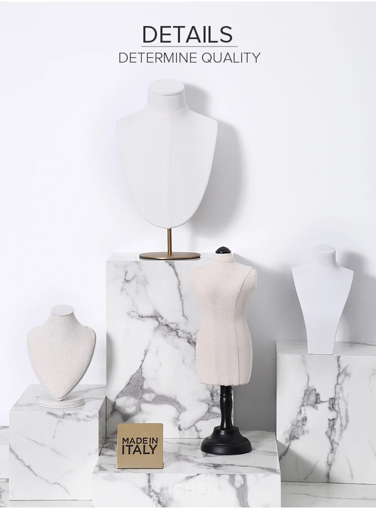 高級商業ジュエリーディスプレイスタンドウィンドウディスプレイラックネックレスディスプレイスタンドバストデザインジュエリーショースタンドセット