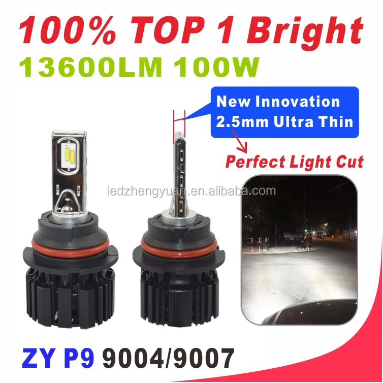 Headlight P9 LED 13600Lumen High low beam car 100W 6000K conversion kits H4 H7 H13 9005 9007 led headlight bulbs