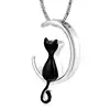 Cremation Jewelry Urn Necklace for Ashes Cat Shape Necklace Memorial Pendant Made of 316L Stainless Steel Ashes Holder