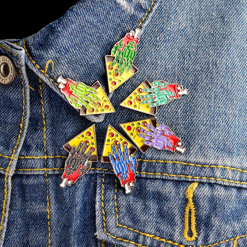 Wholesale Popular Party Zombie Hand Pins Domino's Pizza Lapel Pin Badge