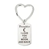 Custom Keychain I Love You To The Moon And Back Heart Shaped Keyring