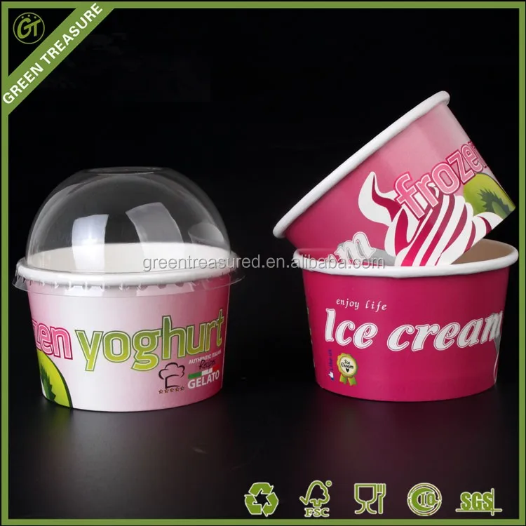 2016 4oz 8oz 70mm 76mm Diameter 80ml 100ml 120ml Paper Ice Cream Cups