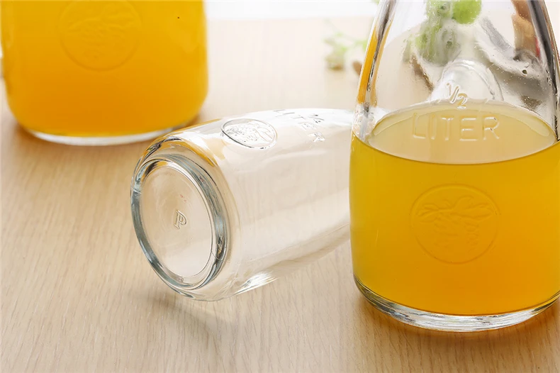 1000毫升优质水玻璃瓶,不同尺寸的果汁瓶.