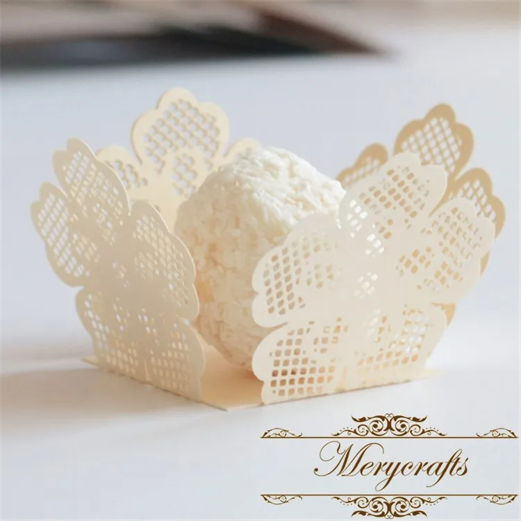 Wedding Flower Chocolate Paper Holder Laser Cut Luxurious Wedding