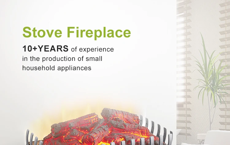 Resin Burning Fireplace Insert Electric Stove For Bedroom Living
