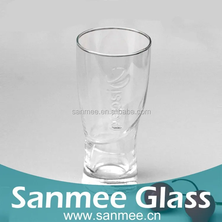 Famous Cola Brand Customized Embossed Logo Drinking Glasses