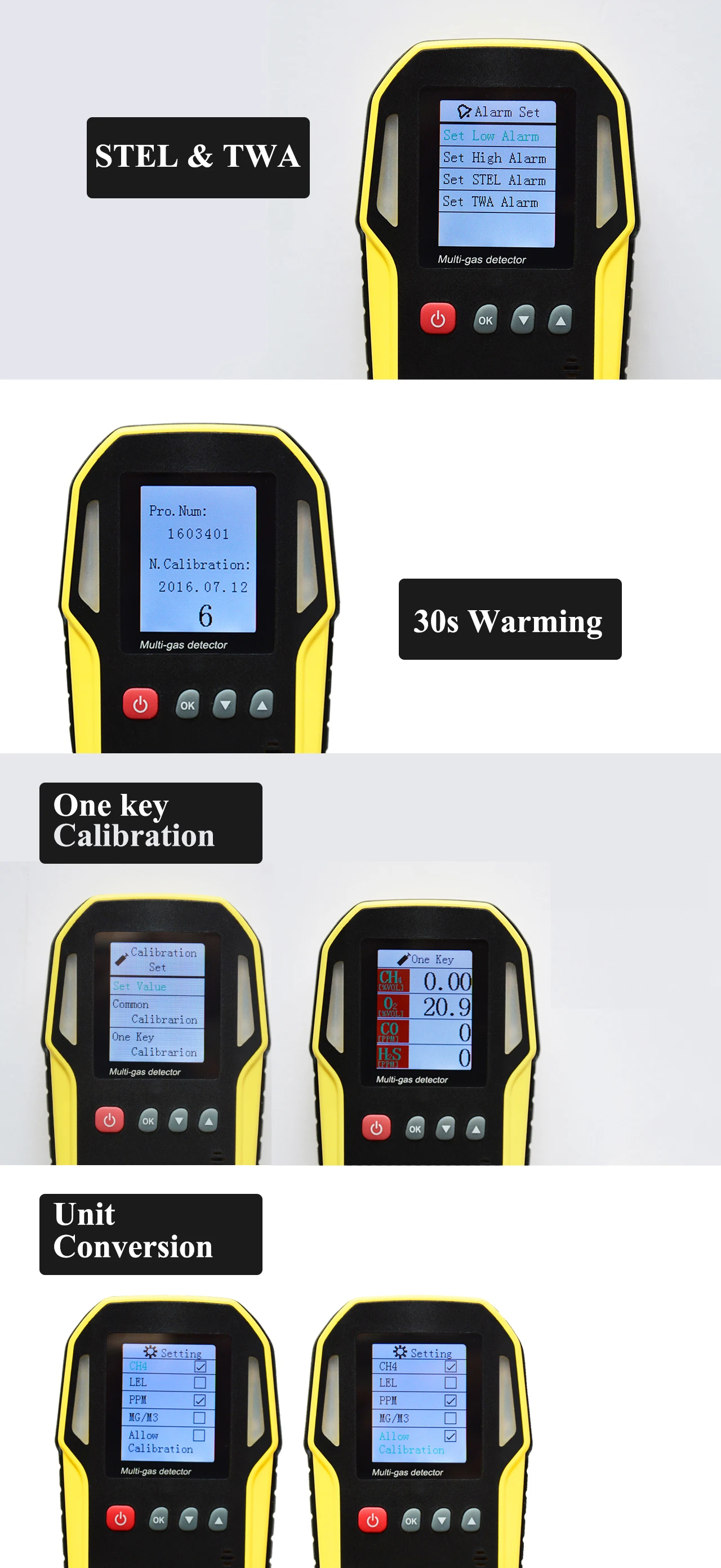 features 4 gas analyzer