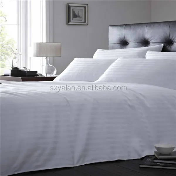 High Quality 100 Cotton Bleached White Hotel Bedding Set Flat Bed