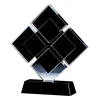 2019 New Product custom trophy Rubik's Cube Blank Crystal Award With Black Base