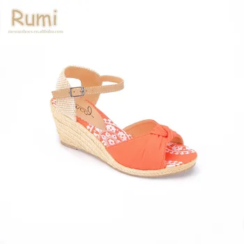 orange wedge heel shoes
