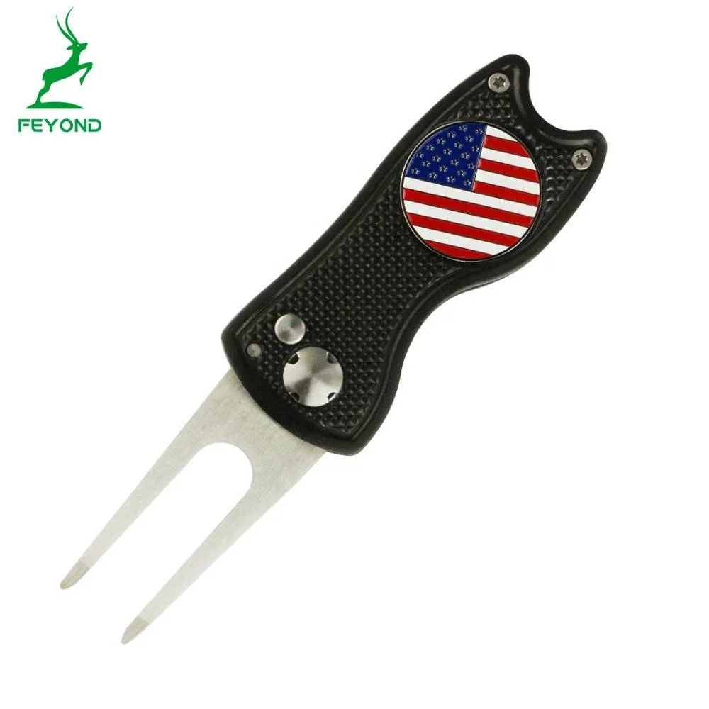 Bulk Golf Divot Repair Switchblade Tool / Ball Marker,Metal Blank Golf