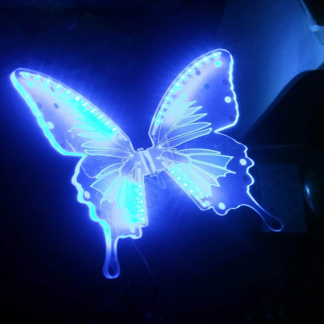 LED Acrylic Butterfly Motif Neon Light For Garden Decoration Hanging Light