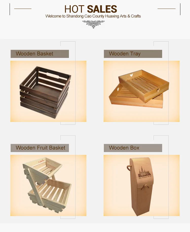 Home Decoration Solid Wood Wooden Fruit Basket For Storage In The