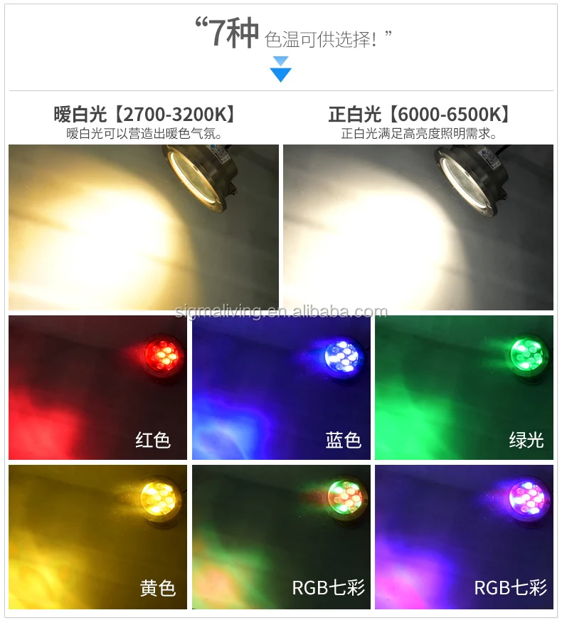 Colorful spotlights outdoor waterproof landscape fountain lights swimming pool underwater lights