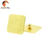 Hornbill Customized Metal Crafts Square Shape Butterfly Clutch Gold Lapel Badge Pins with Your Logo
