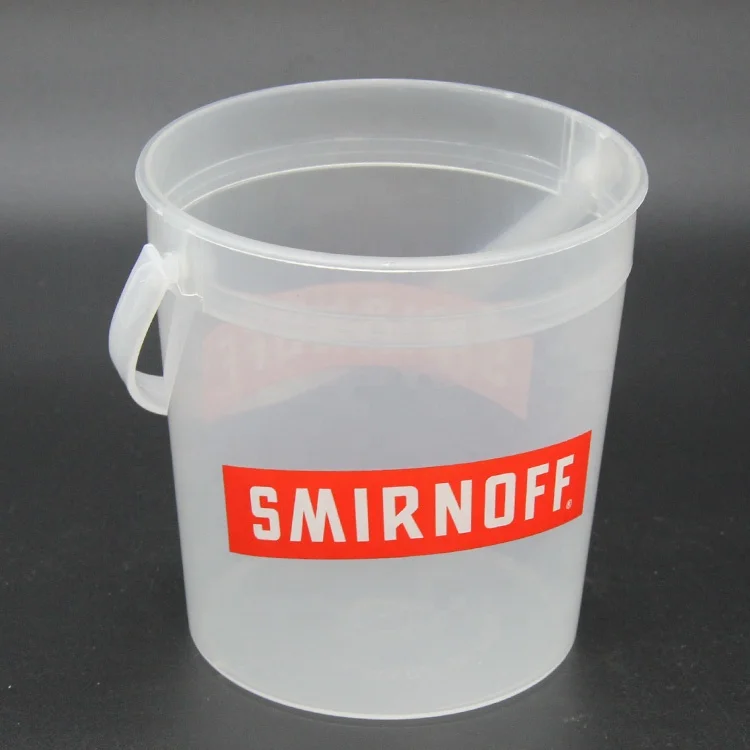 Bpa Free Cheap 1l Beer Buckets Custom Logo Mini Round Plastic Drinking