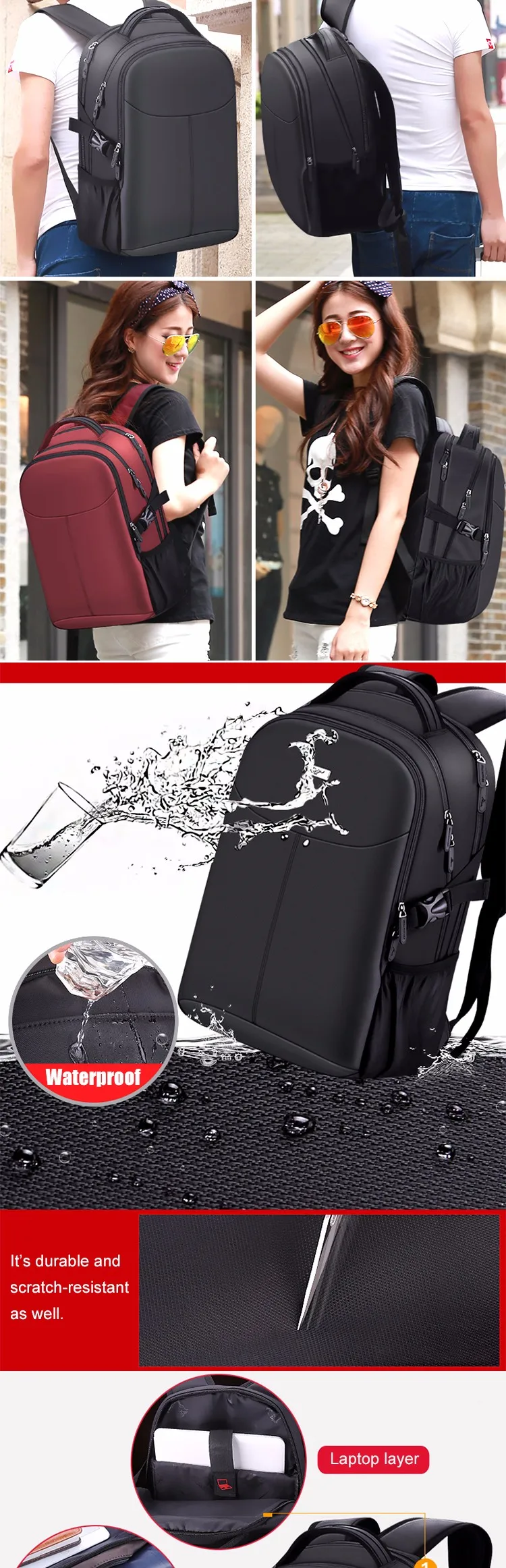 Premium Bulk Multipurpose 3 Compartment Detachable Laptop Backpack Bag