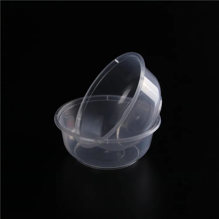 透明圆形塑料沙拉包装碗，用于沙拉午餐，去容器，一次性水果蔬菜，PET沙拉盒，食品级