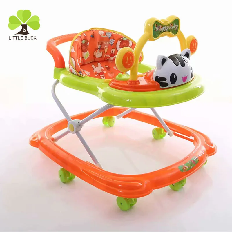 Unisex Cool Round Baby Walker Seat,2 In 1 Simple Foldable Baby Walker
