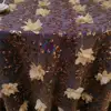 3D Chiffon Flower And Sequin Embroidery Net Table Cloths