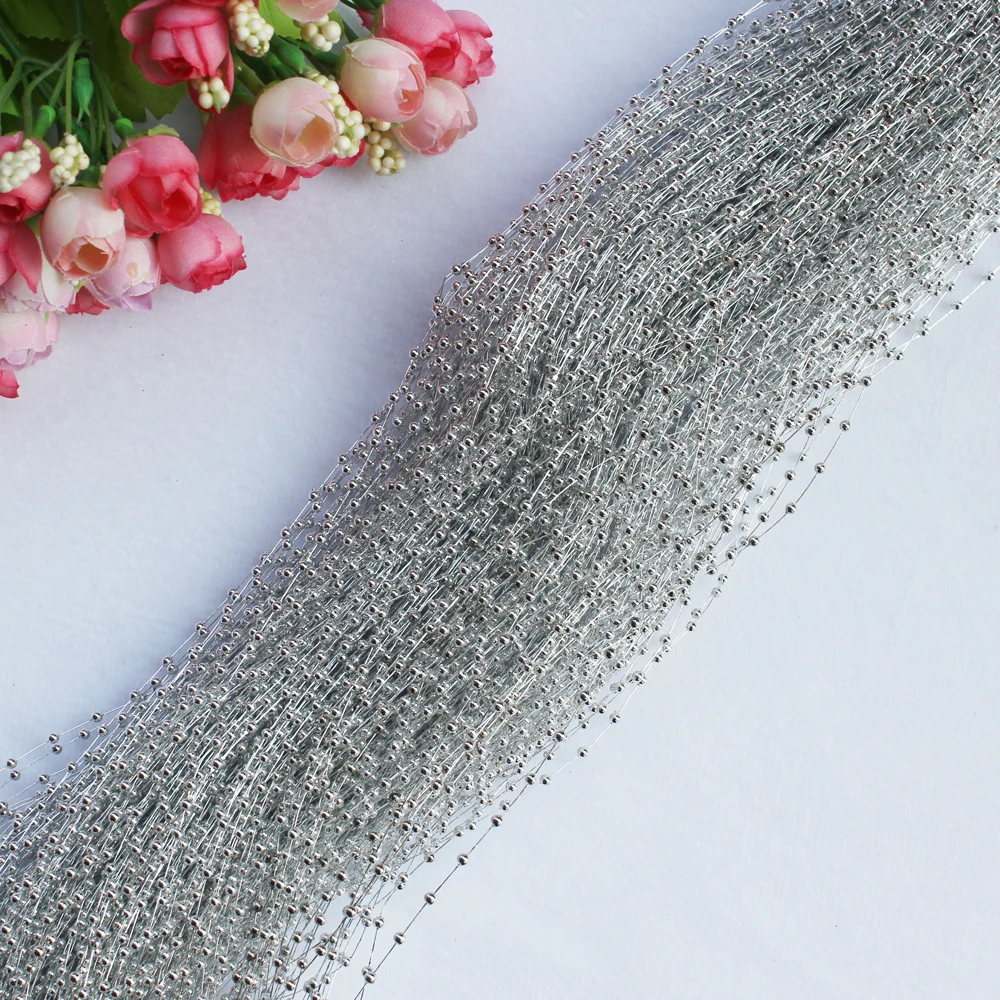 最畅销的3毫米金色珍珠线人造电线婚礼串珠花环