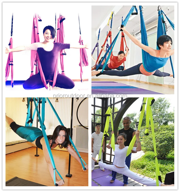 Wholesale Flying Antigravity yoga Swing, Aerial Yoga Hammock Yoga Inversion Sling Trapeze, Including 4 Carabiners 2 Daisy Chains