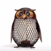 Tooarts Owl Shaped Metal Coin Box Home Furnishing Articles Crafting A029