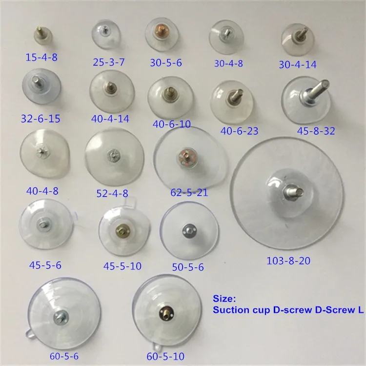 10 Pack Strong Clear Suction Cups With Screw Rod - For Glass, Windows, Kitchen (1.8")