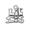 New Design Antique Silver Plated Only Letters LIL SIS Jewelry Message Accessories Charms Pendant for Girls